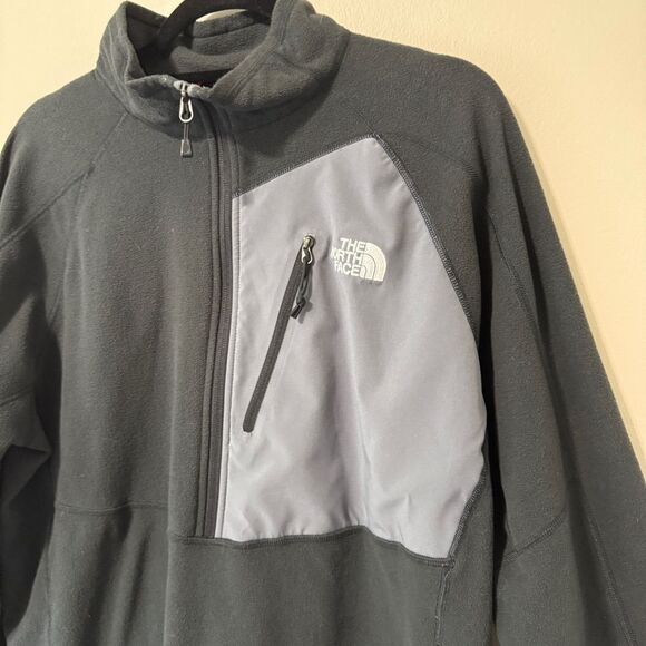 The North Face Mens Flash Dry 1/2 Zip Black Gray Fleece Pullover Jacket Size XL - Picture 4 of 8